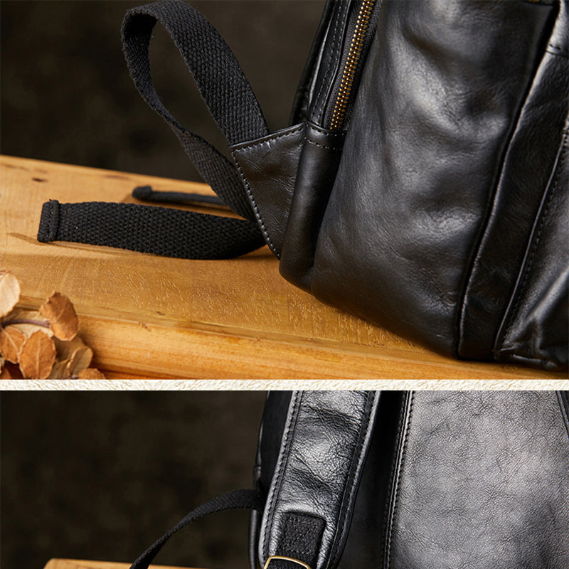 16" Full Grain Leather Laptop Backpack