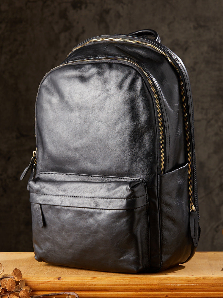 16" Full Grain Leather Laptop Backpack