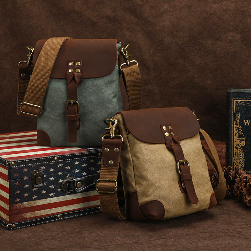 Vintage Canvas Sling Messenger Bag