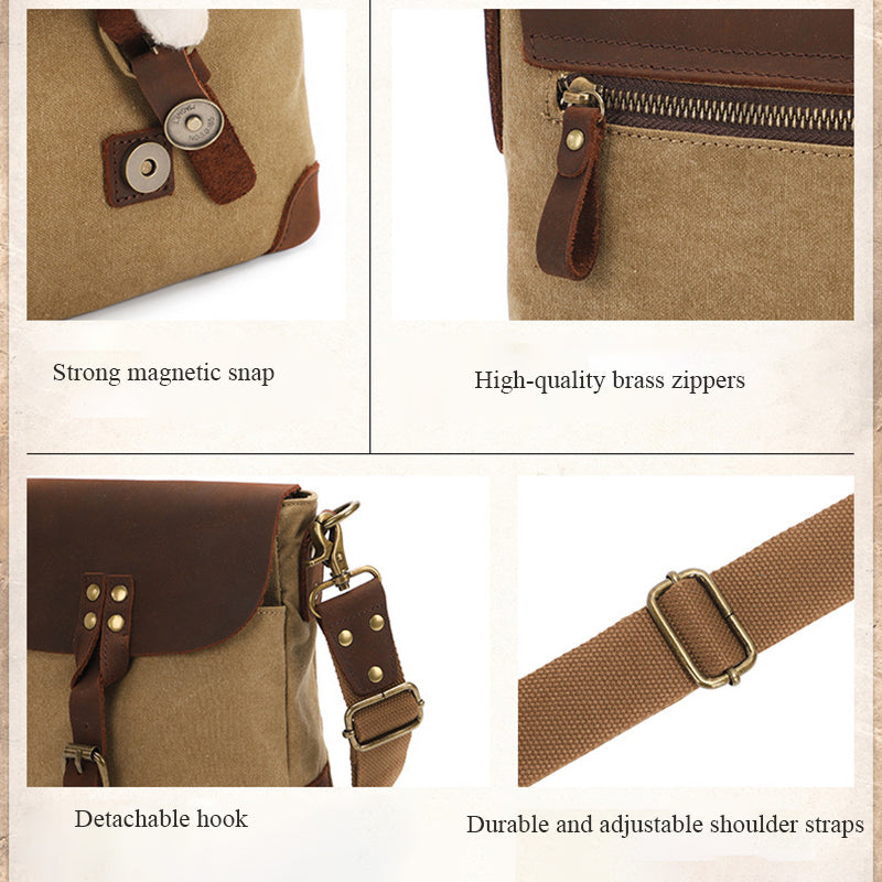 Vintage Canvas Sling Messenger Bag