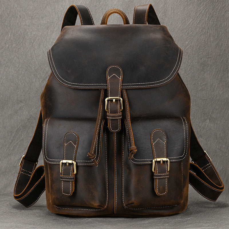 15" Leather School and Travel Backpack