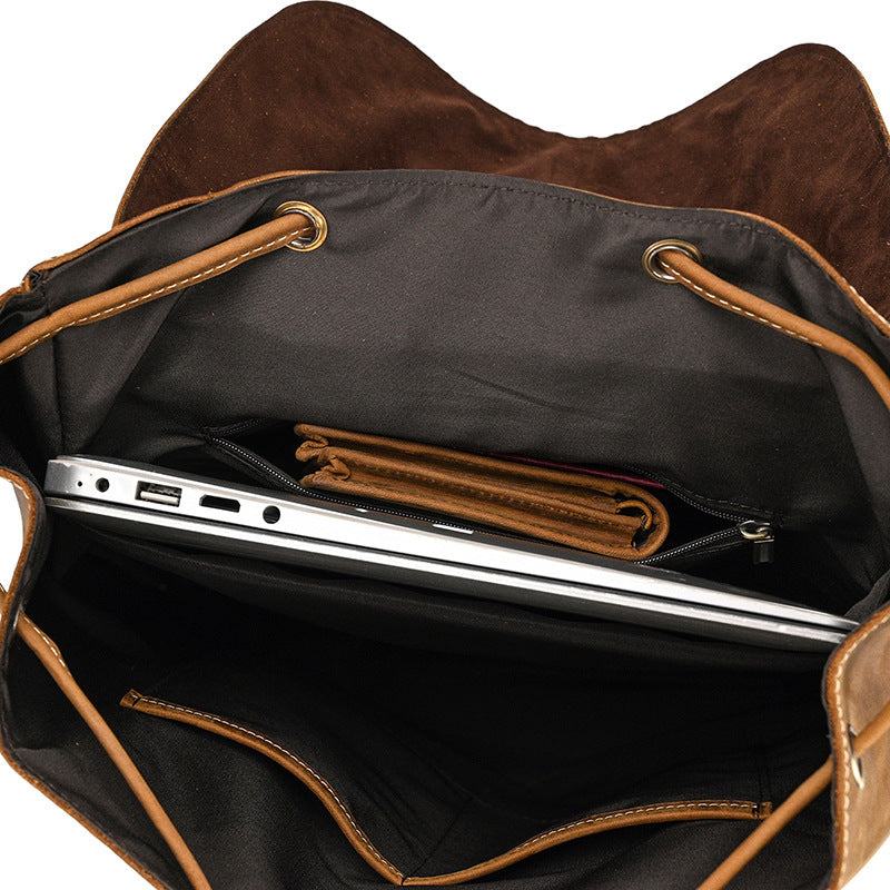 15" Leather School and Travel Backpack