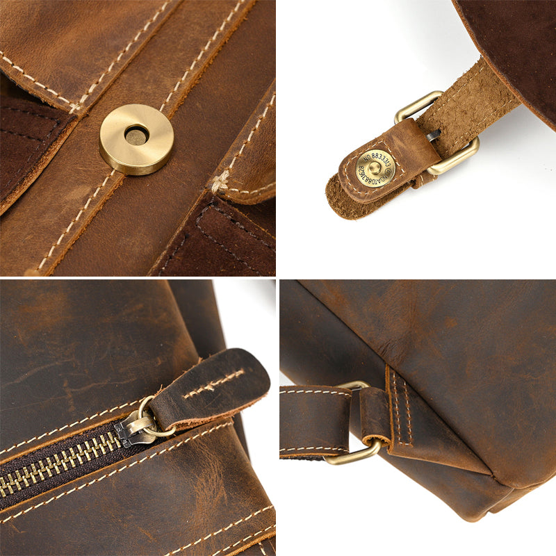 15" Leather School and Travel Backpack