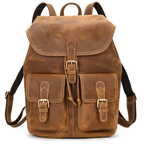 15" Leather School and Travel Backpack