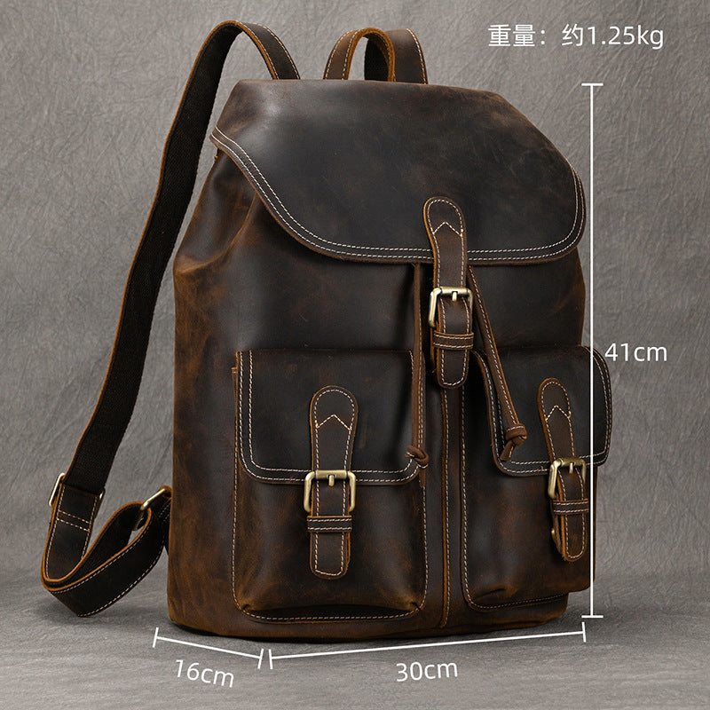 15" Leather School and Travel Backpack