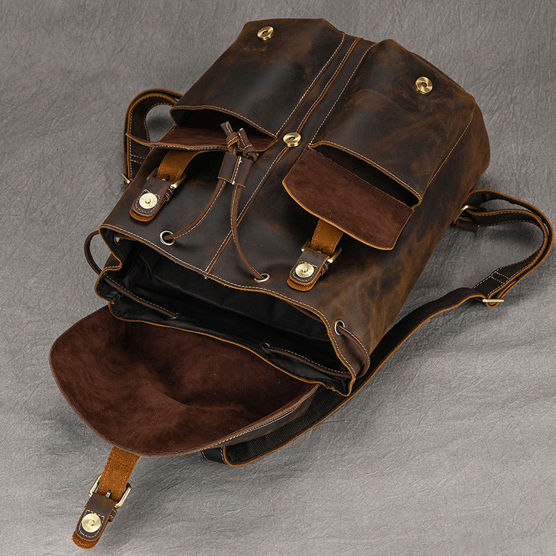 15" Leather School and Travel Backpack