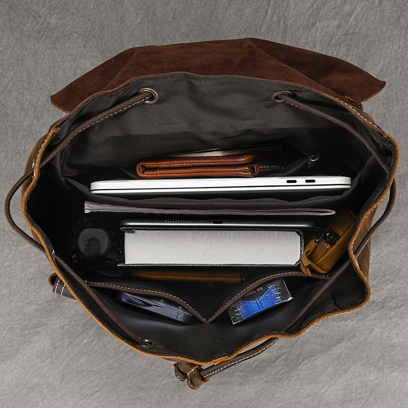 15" Leather School and Travel Backpack
