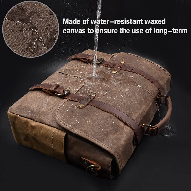 15.6" Waxed Canvas Laptop Messenger