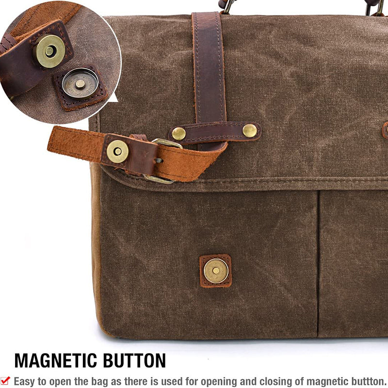 15.6" Waxed Canvas Laptop Messenger