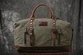 Personalized Waxed Canvas Weekender with Shoe Compartment