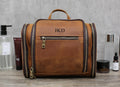 Personalized Hanging Leather Dopp Kit