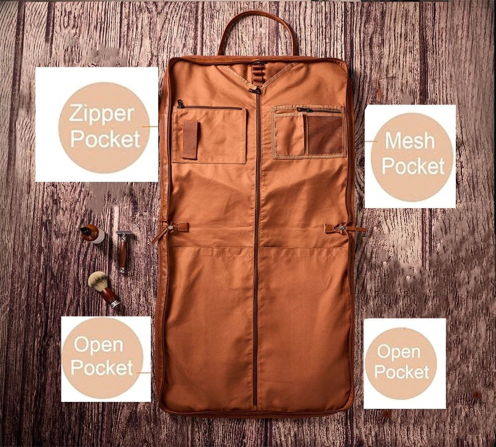Personalized Leather Garment Bag