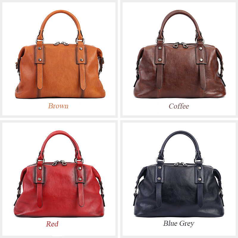 Retro Leather Crossbody Tote