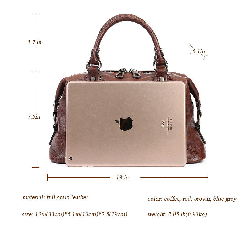 Retro Leather Crossbody Tote
