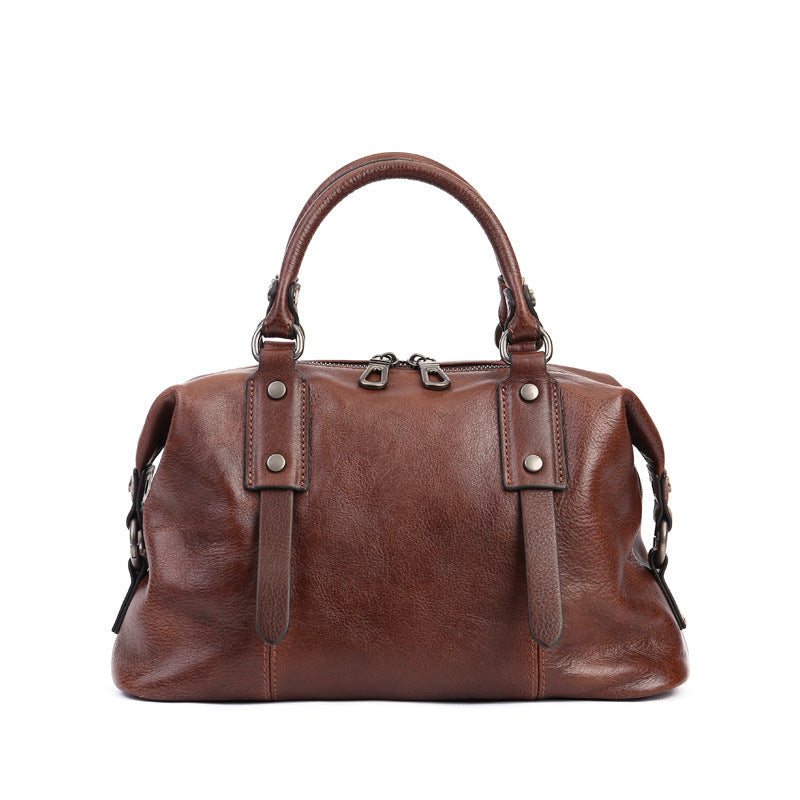 Retro Leather Crossbody Tote
