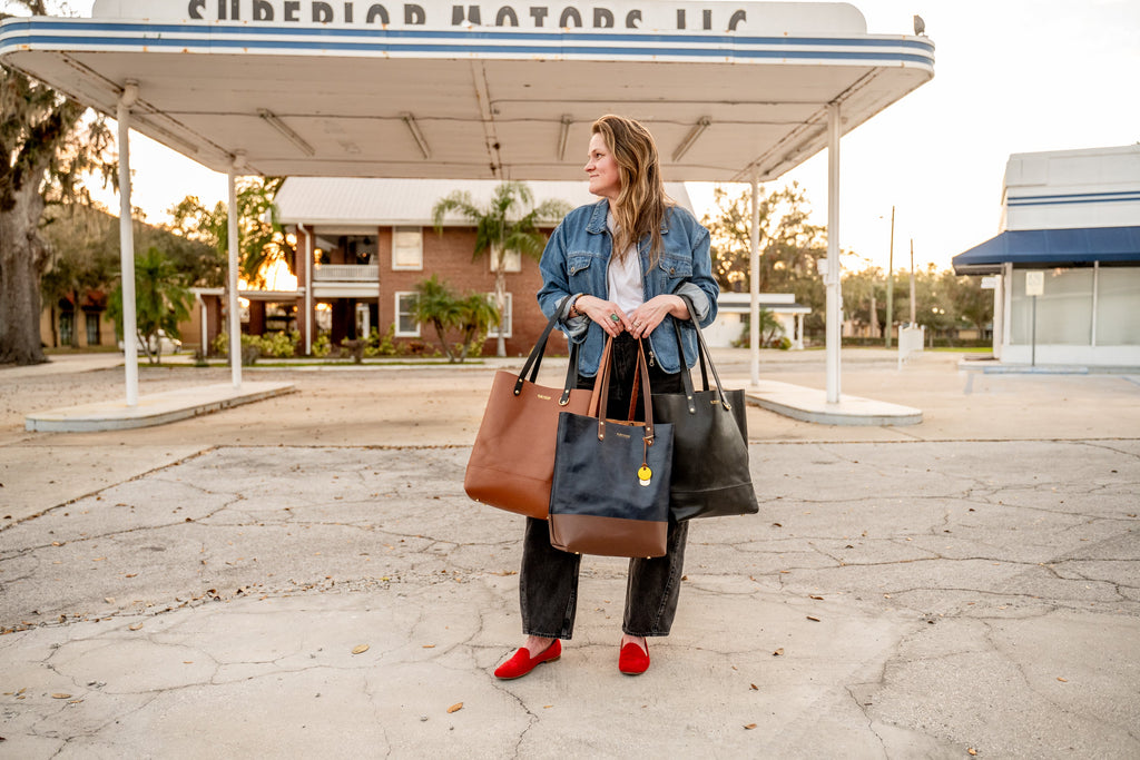 Emma Leather Tote | Red
