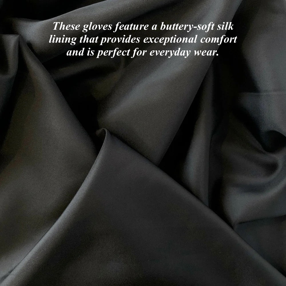 Sofia (pink) - Italian lambskin leather gloves with silk lining