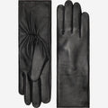 Skylar (black) – Extra-long sheepskin leather gloves with wool/cashmere lining & touchscreen capability