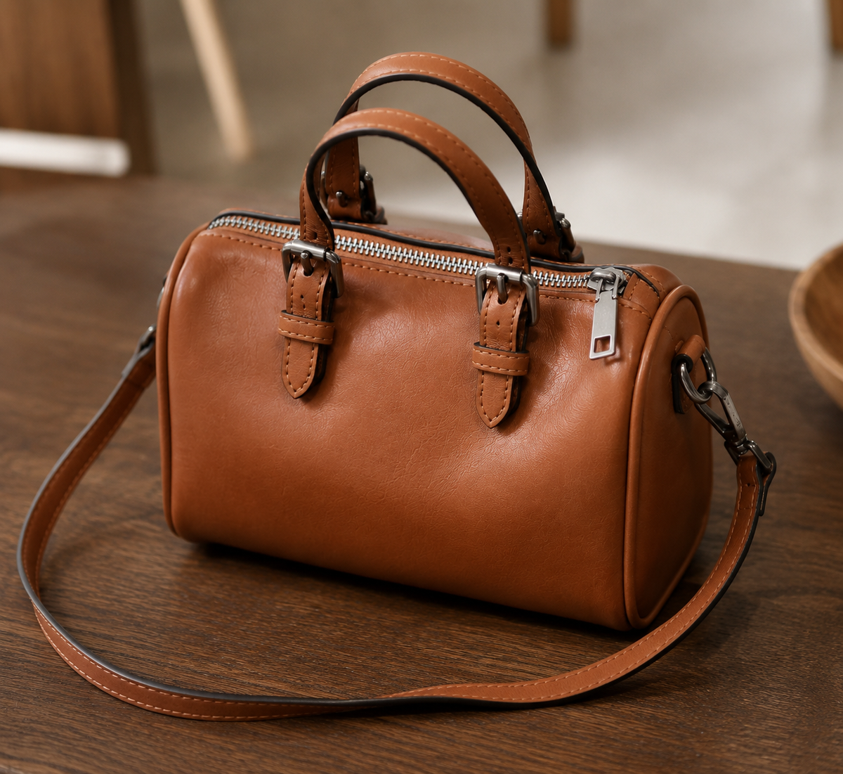 Leather Boston Bag