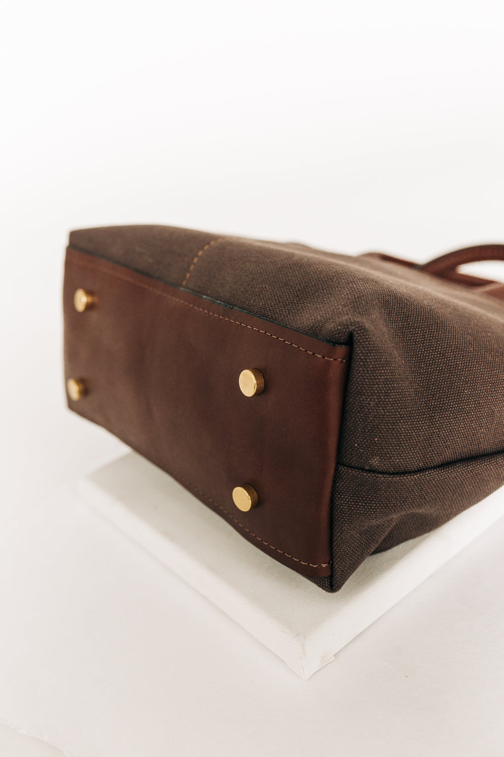 Dot Tote | Umber Brown Canvas + Brown