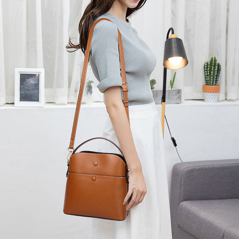 Top Grain Leather Shoulder Handbag
