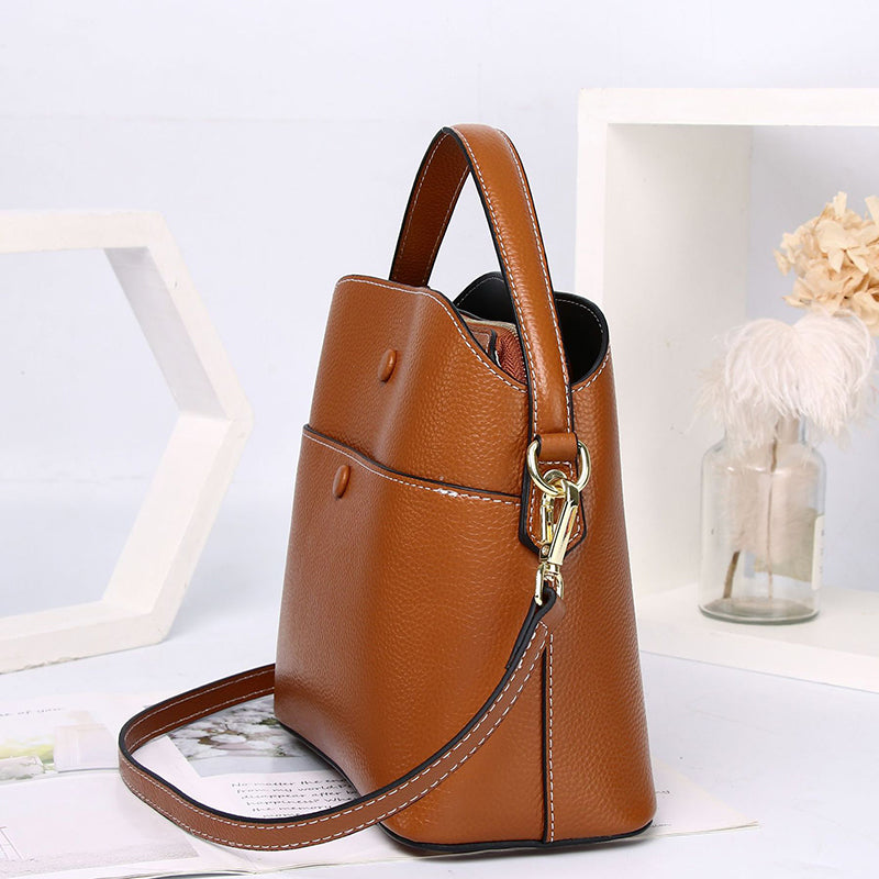 Top Grain Leather Shoulder Handbag