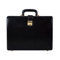 Leather Executive Men's Leather Attache Briefcase - Black