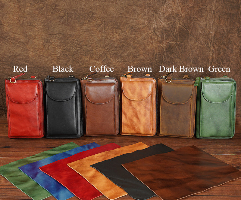 Vegetable Tanned Leather Phone Crossbody