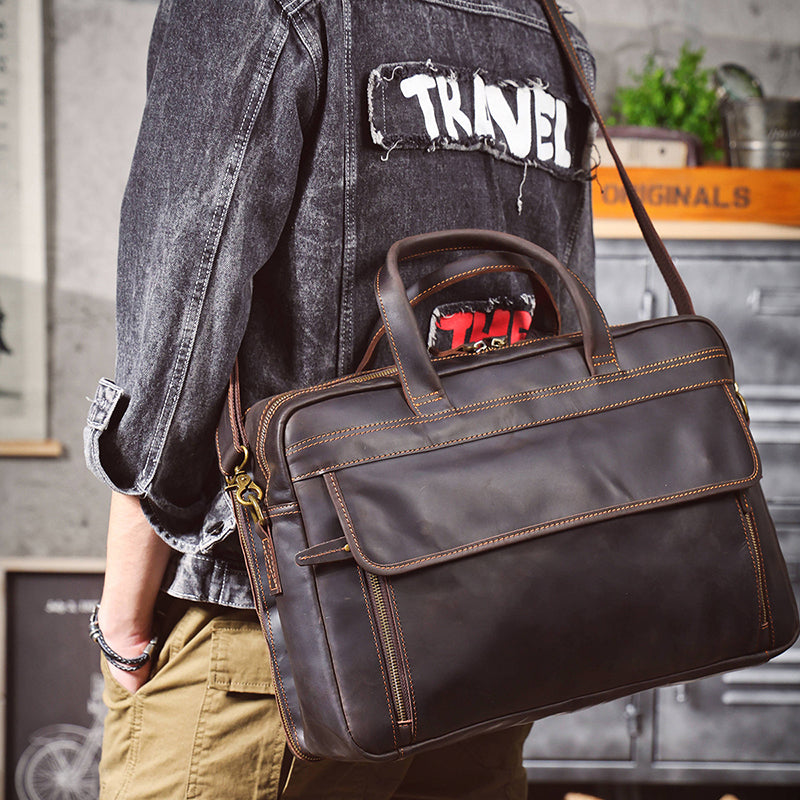 17" Vintage Leather Briefcase