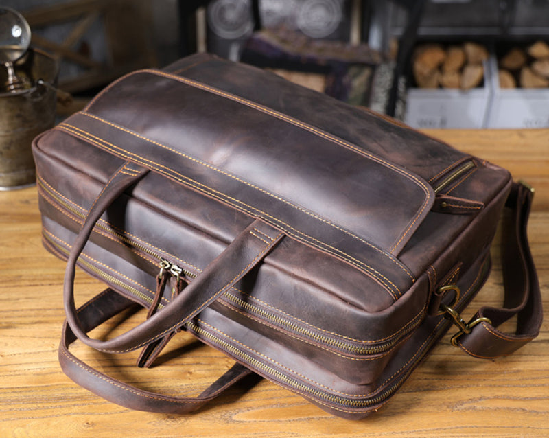 17" Vintage Leather Briefcase