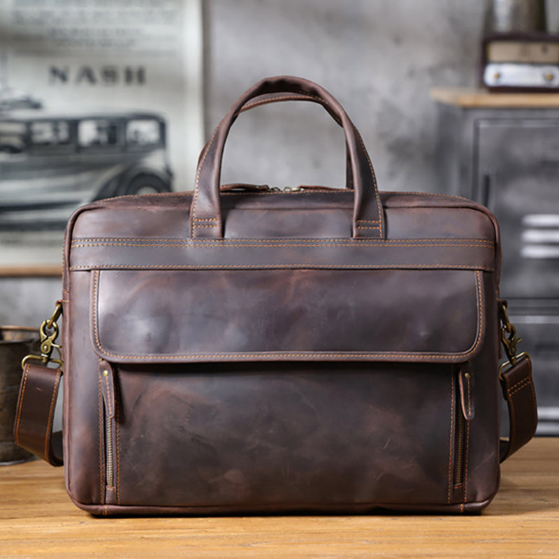 17" Vintage Leather Briefcase