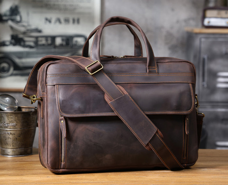 17" Vintage Leather Briefcase