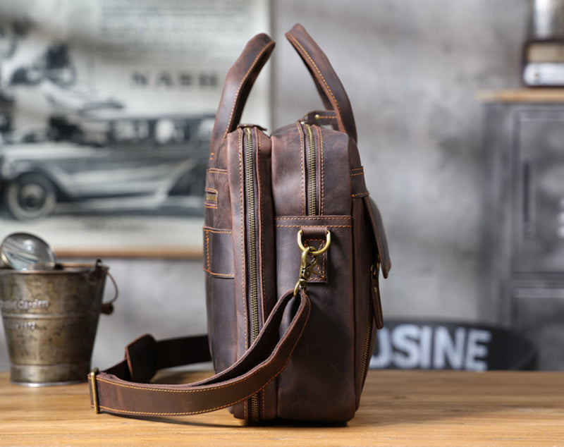 17" Vintage Leather Briefcase