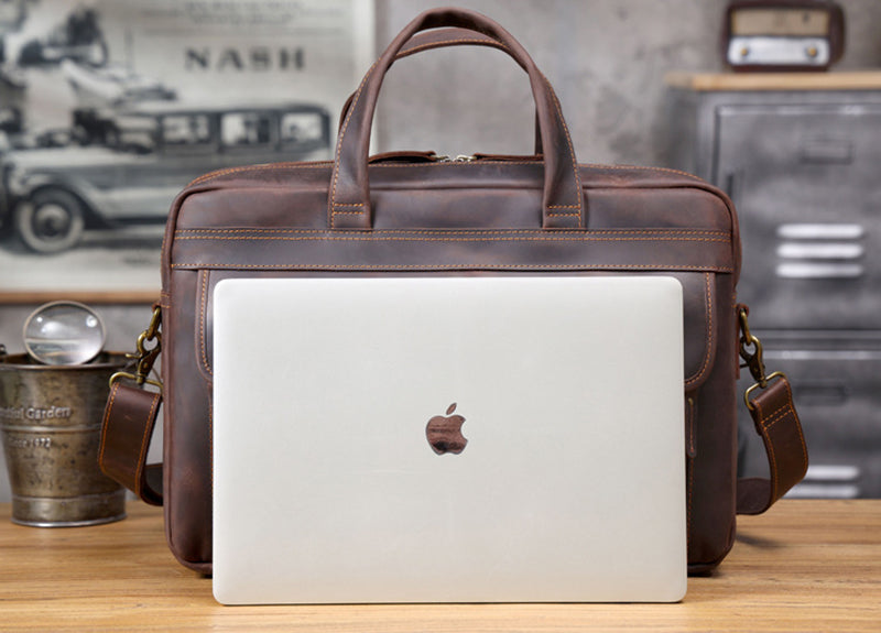 17" Vintage Leather Briefcase