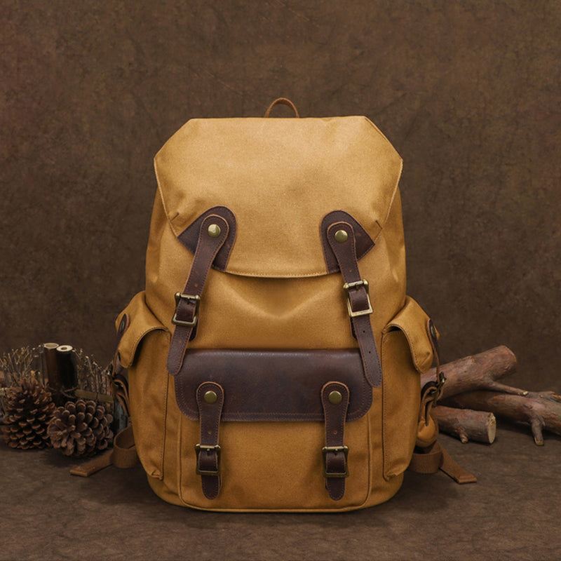 16" Waxed Canvas Flap Backpack