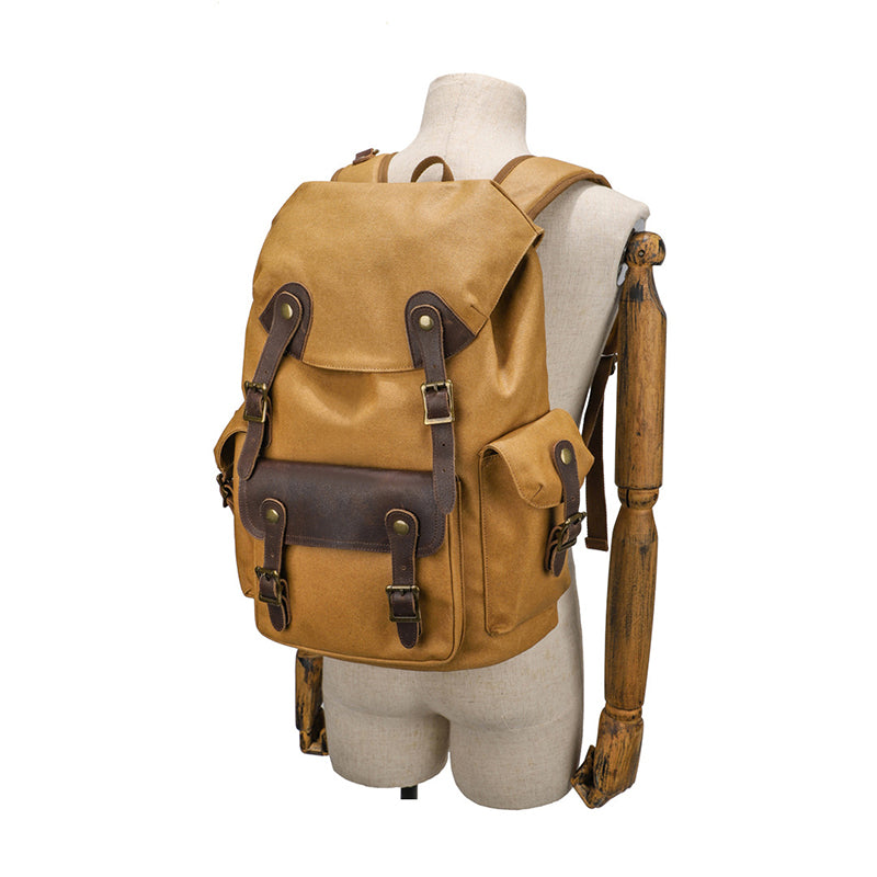 16" Waxed Canvas Flap Backpack