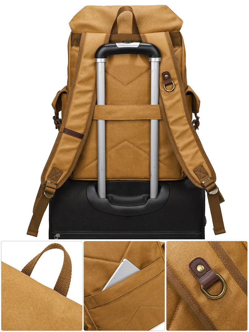 16" Waxed Canvas Flap Backpack