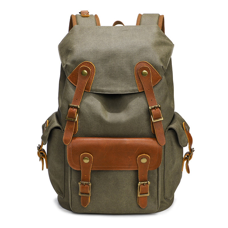 16" Waxed Canvas Flap Backpack