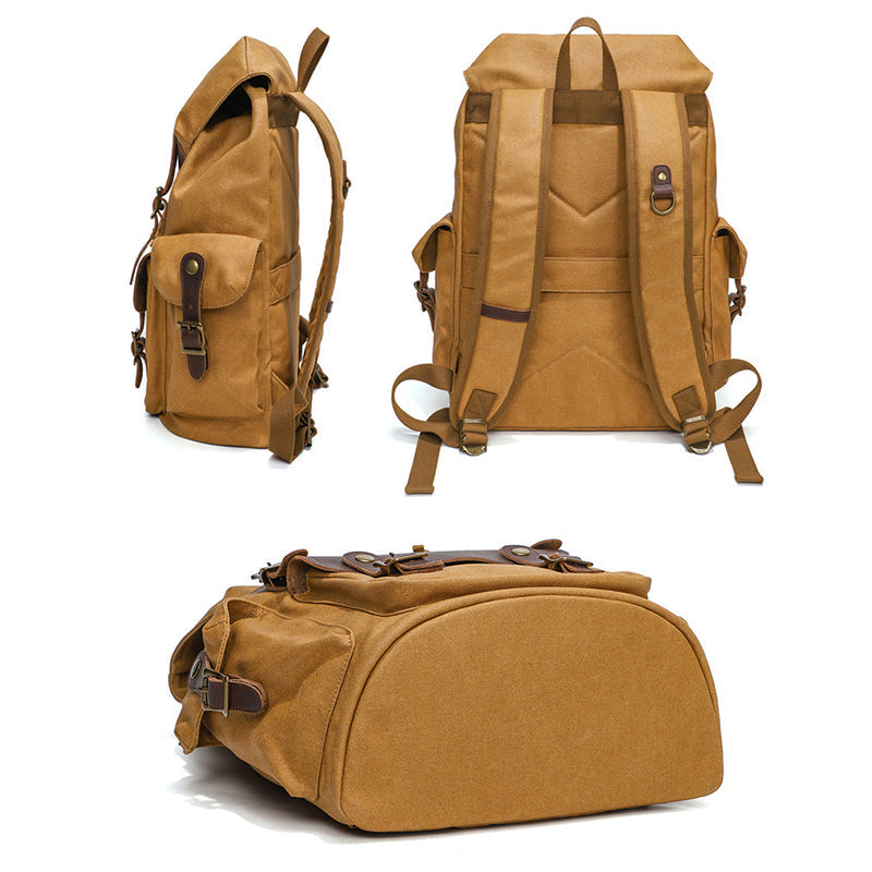 16" Waxed Canvas Flap Backpack