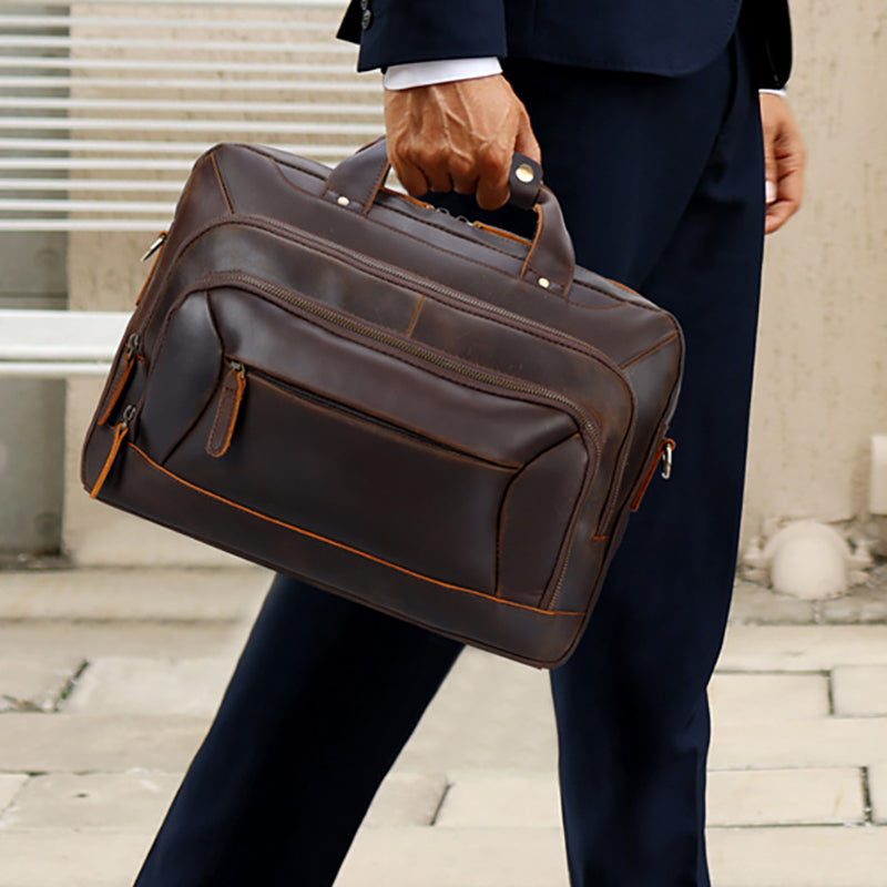 15.6" Vintage Leather Briefcase