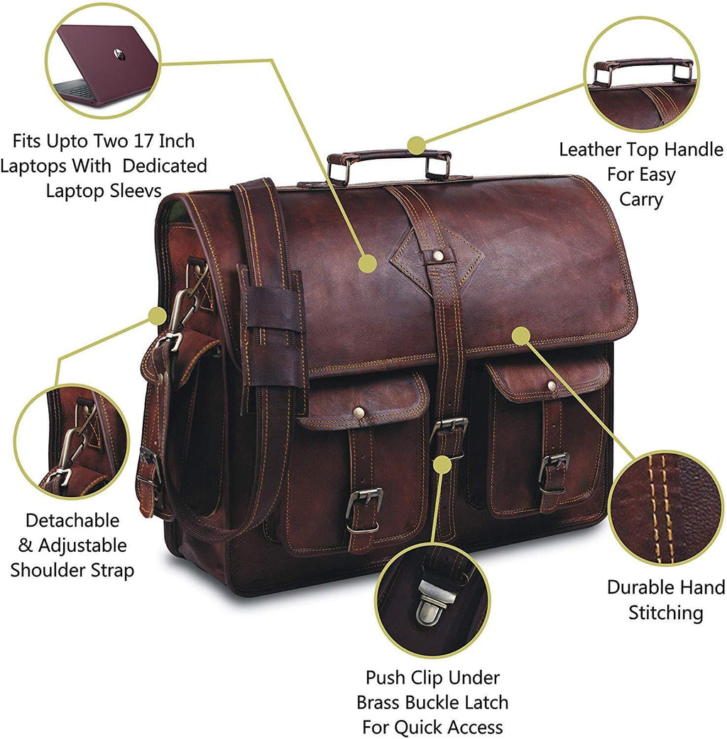 Classy Leather Bags Retro Vintage leather messenger bag, view 5