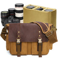 Canvas and Leather DSLR Camera Bag