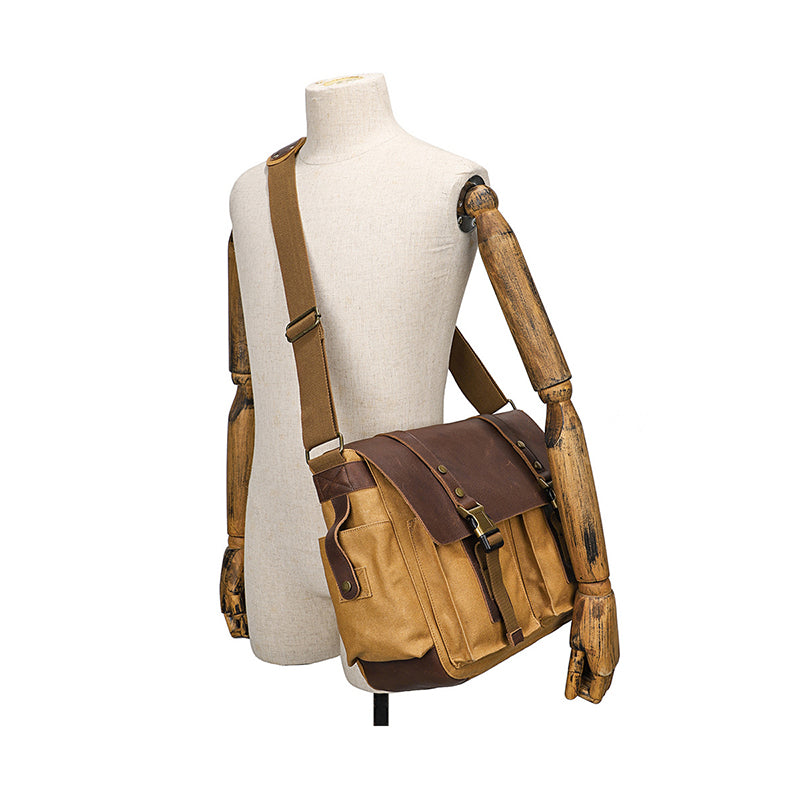 Canvas and Leather DSLR Camera Bag
