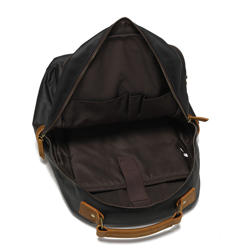 Waxed Canvas and Leather Laptop Rucksack