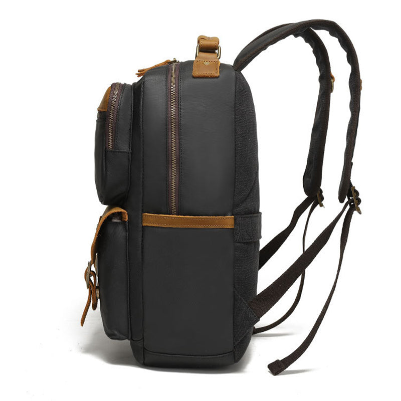 Waxed Canvas and Leather Laptop Rucksack
