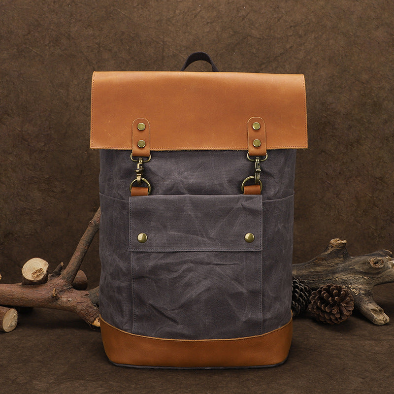 Canvas and Leather Camera Backpack