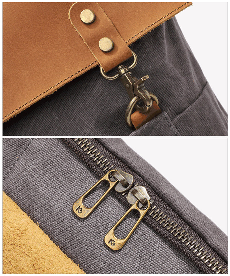 Canvas and Leather Camera Backpack