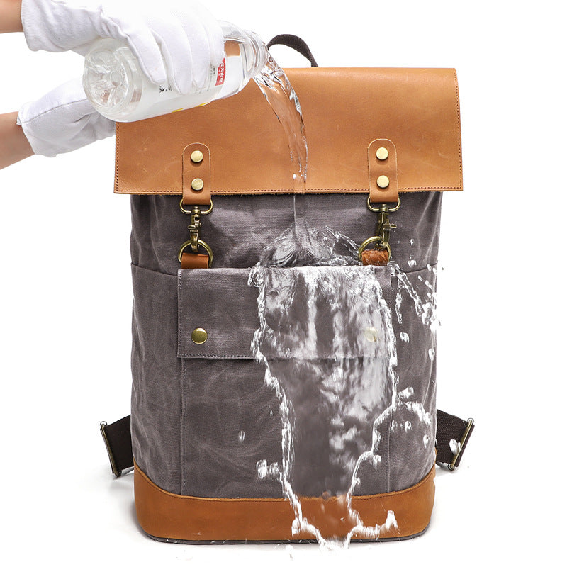 Canvas and Leather Camera Backpack