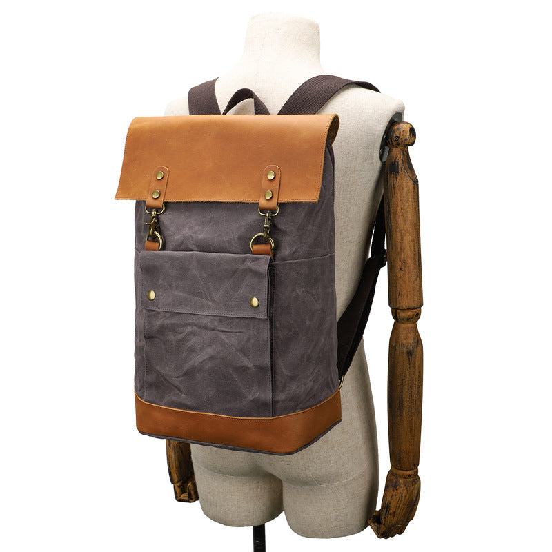 Canvas and Leather Camera Backpack