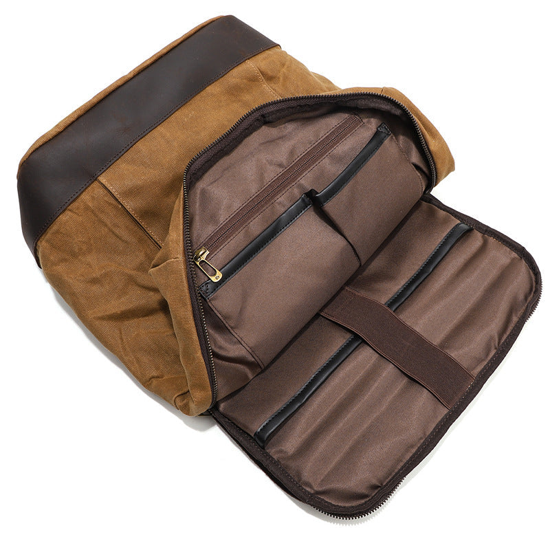 Canvas and Leather Camera Backpack